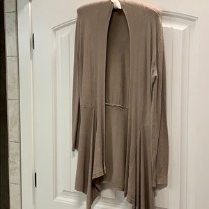 Soft drape front, long cardigan